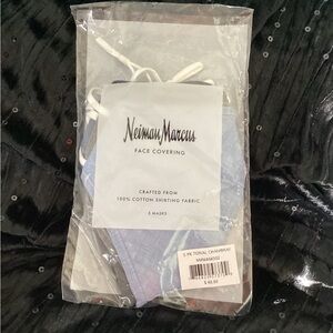 Neiman Marcus Tonal Chambray Face Covering Set